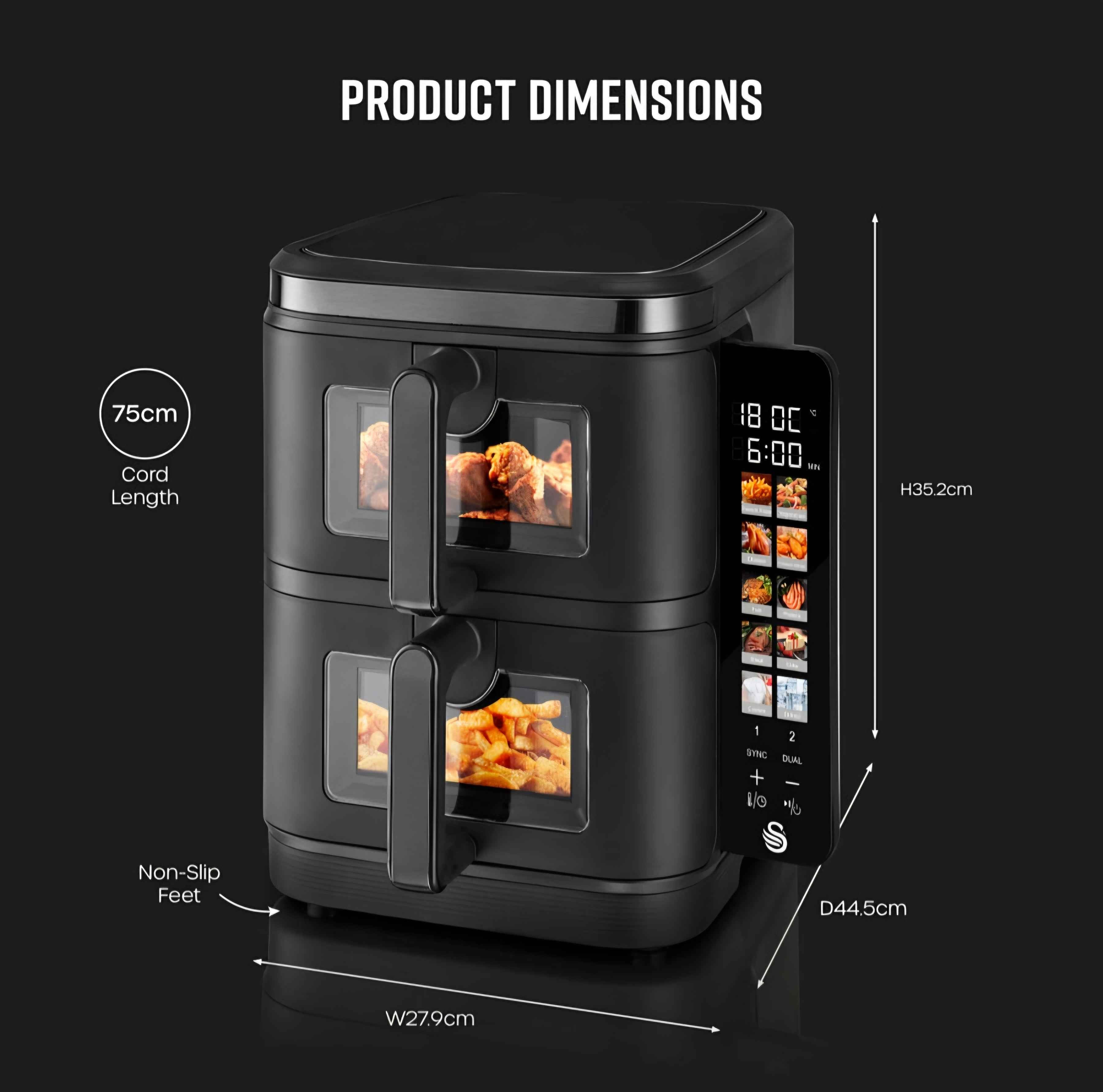 Swan 11L Cyclone Duo Stacked Air Fryer