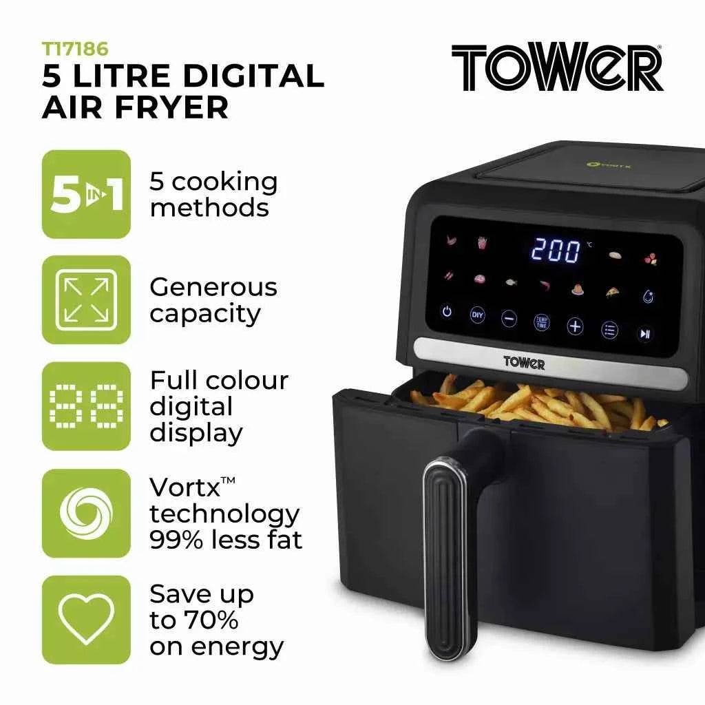 Tower 5L Vortx Air fryer With Digital Colour Display