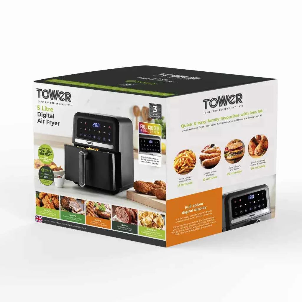 Tower 5L Vortx Air fryer With Digital Colour Display