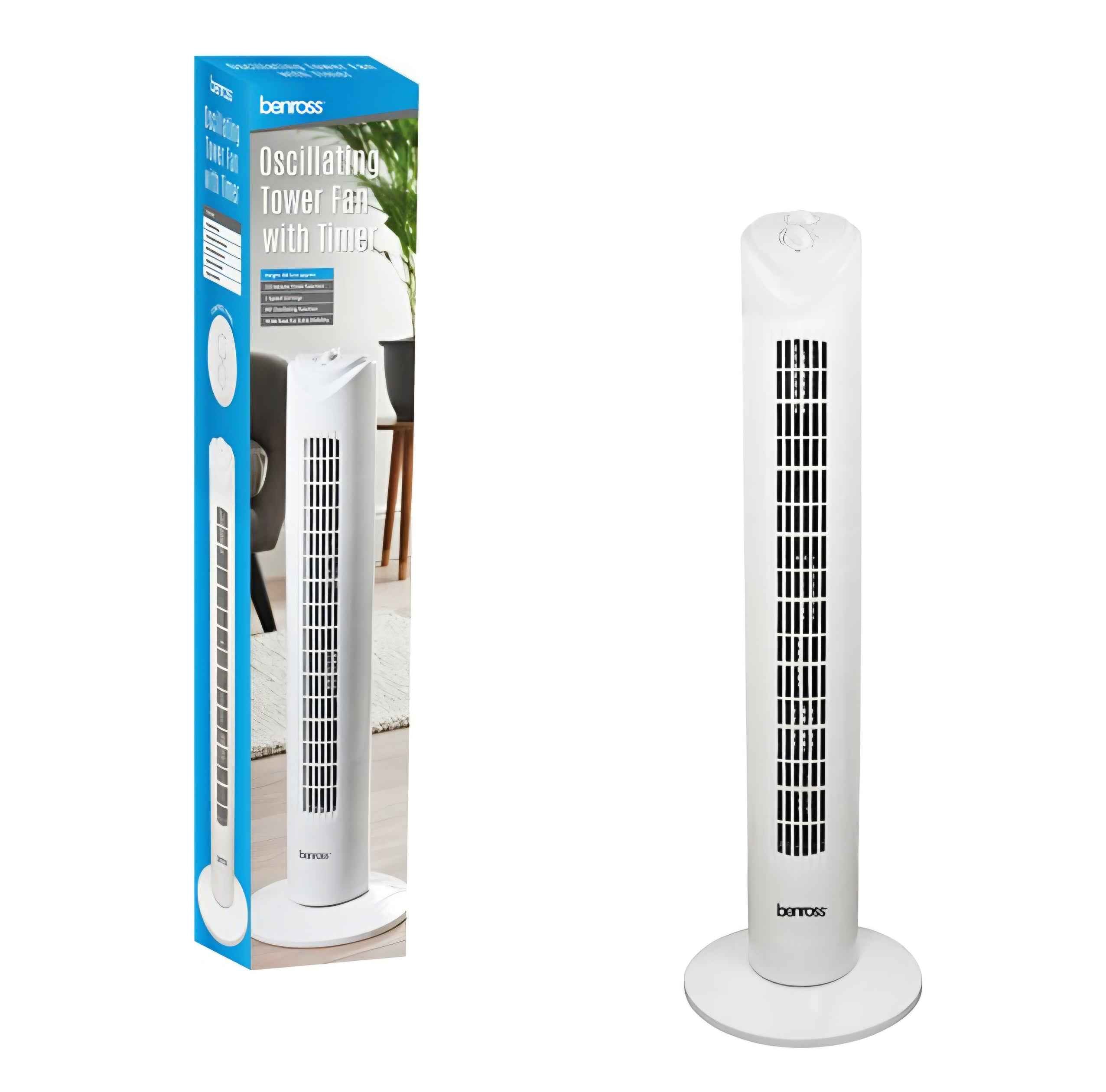 Benross Oscillating Tower Fan With Timer