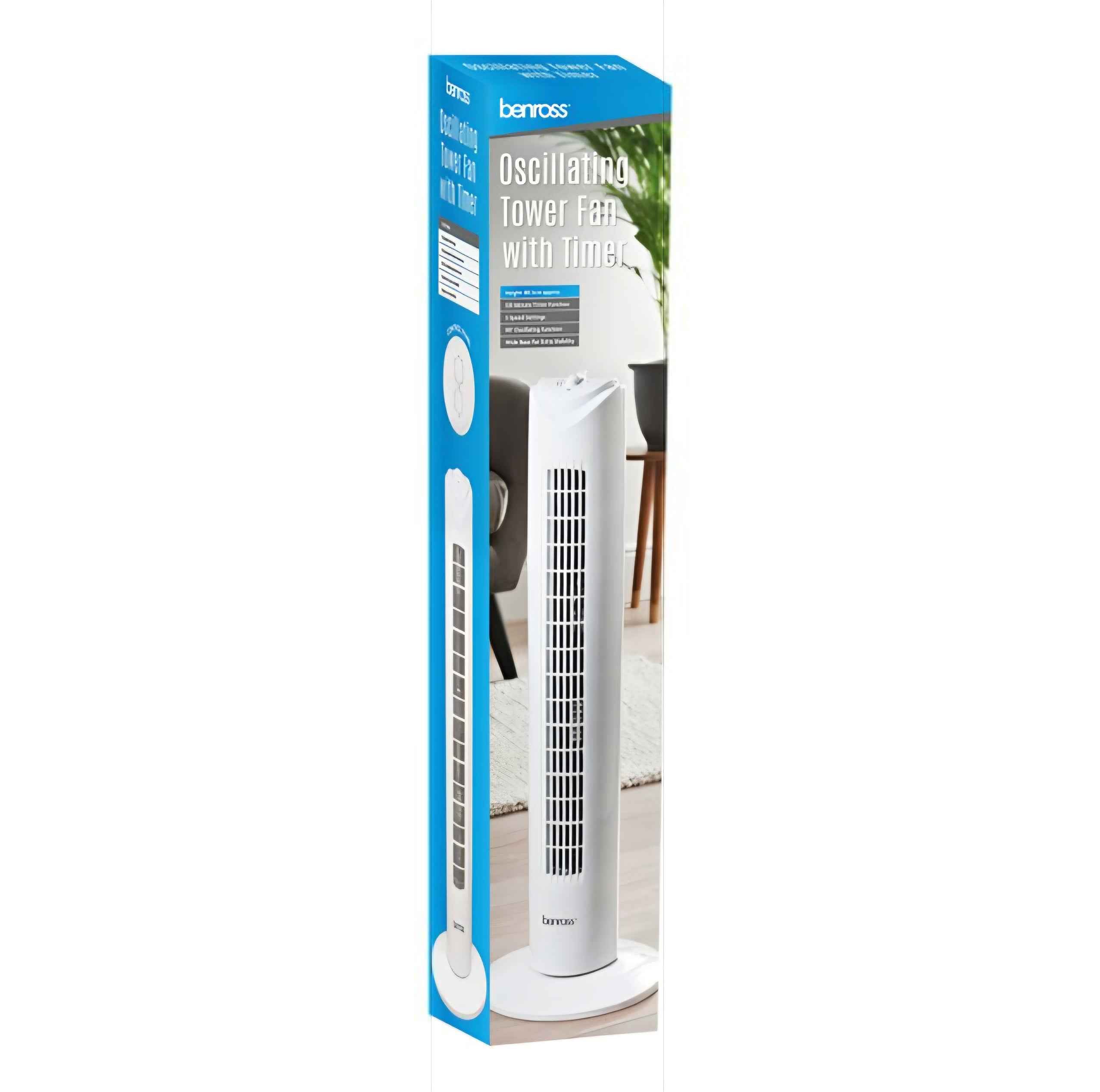 Benross Oscillating Tower Fan With Timer