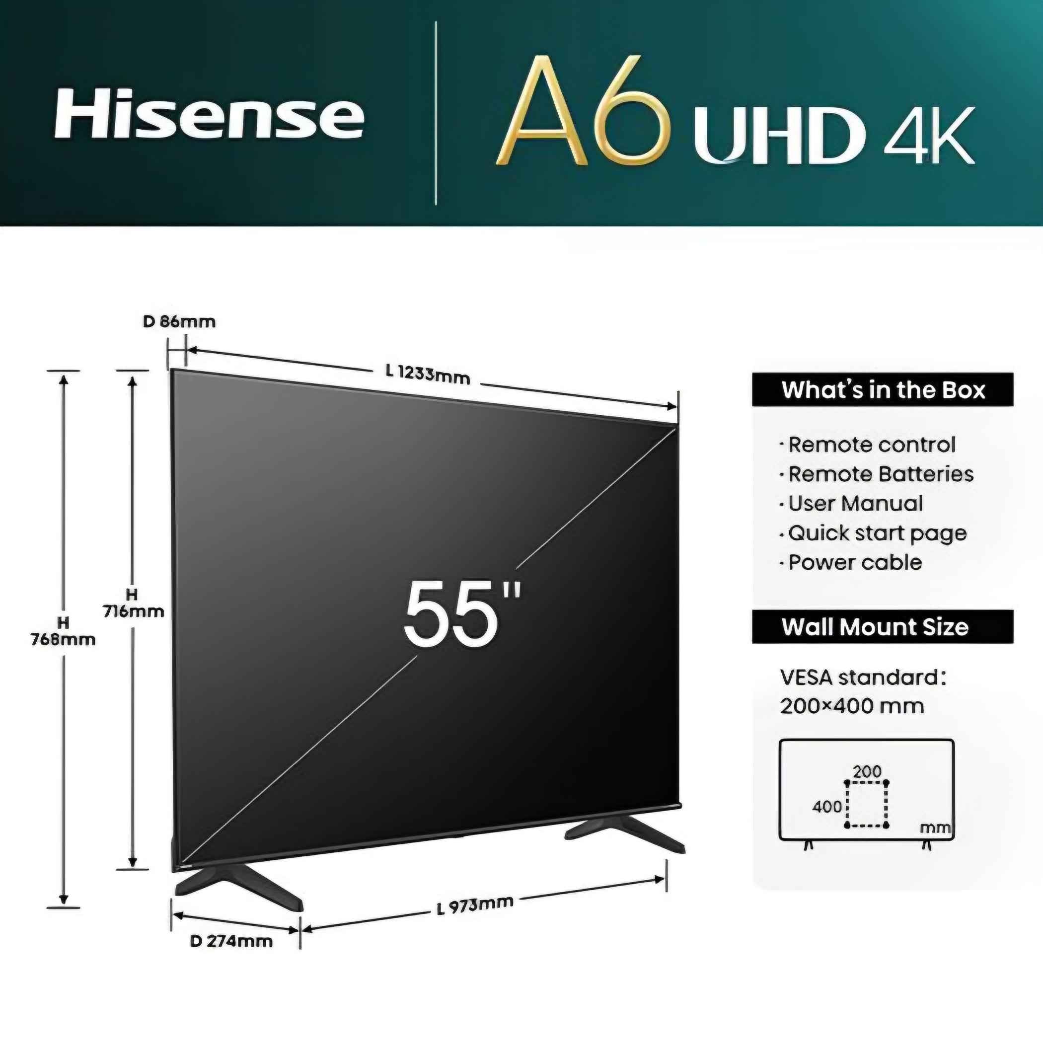 Hisense 55" Smart 4K TV With Amazon Alexa