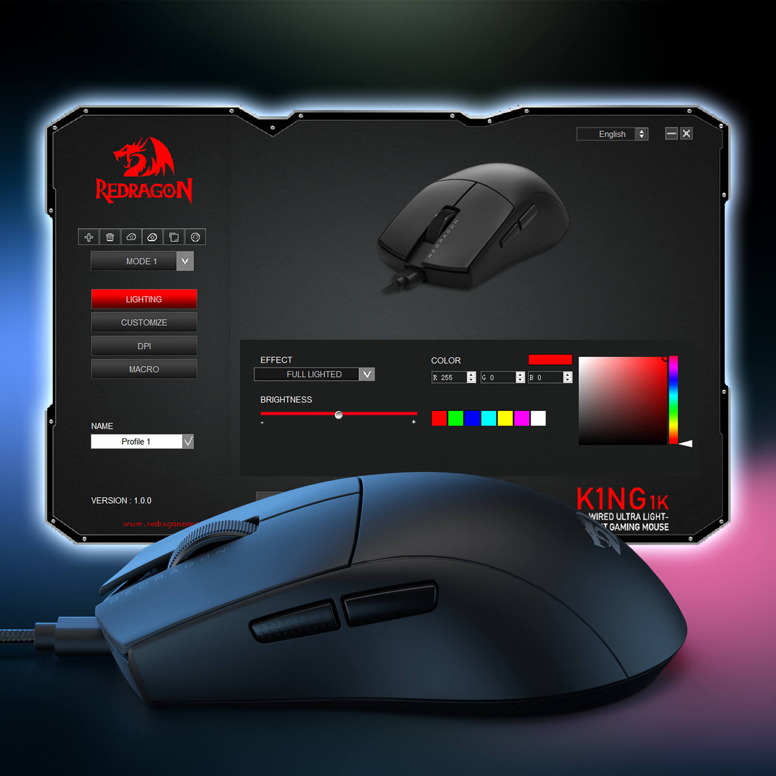 Redragon M724 1k HZ Wired Gaming Mouse