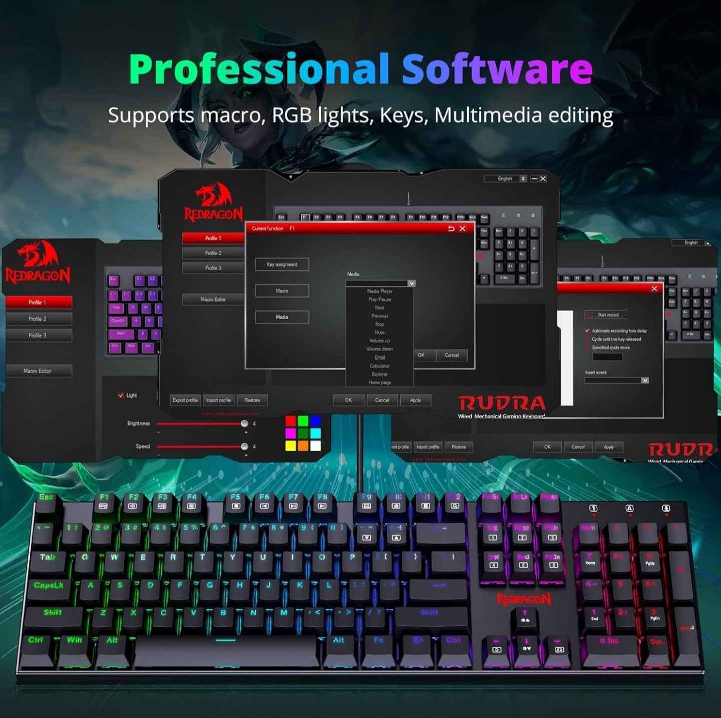 Redragon Mechanical Keyboard 105 Programmable keys