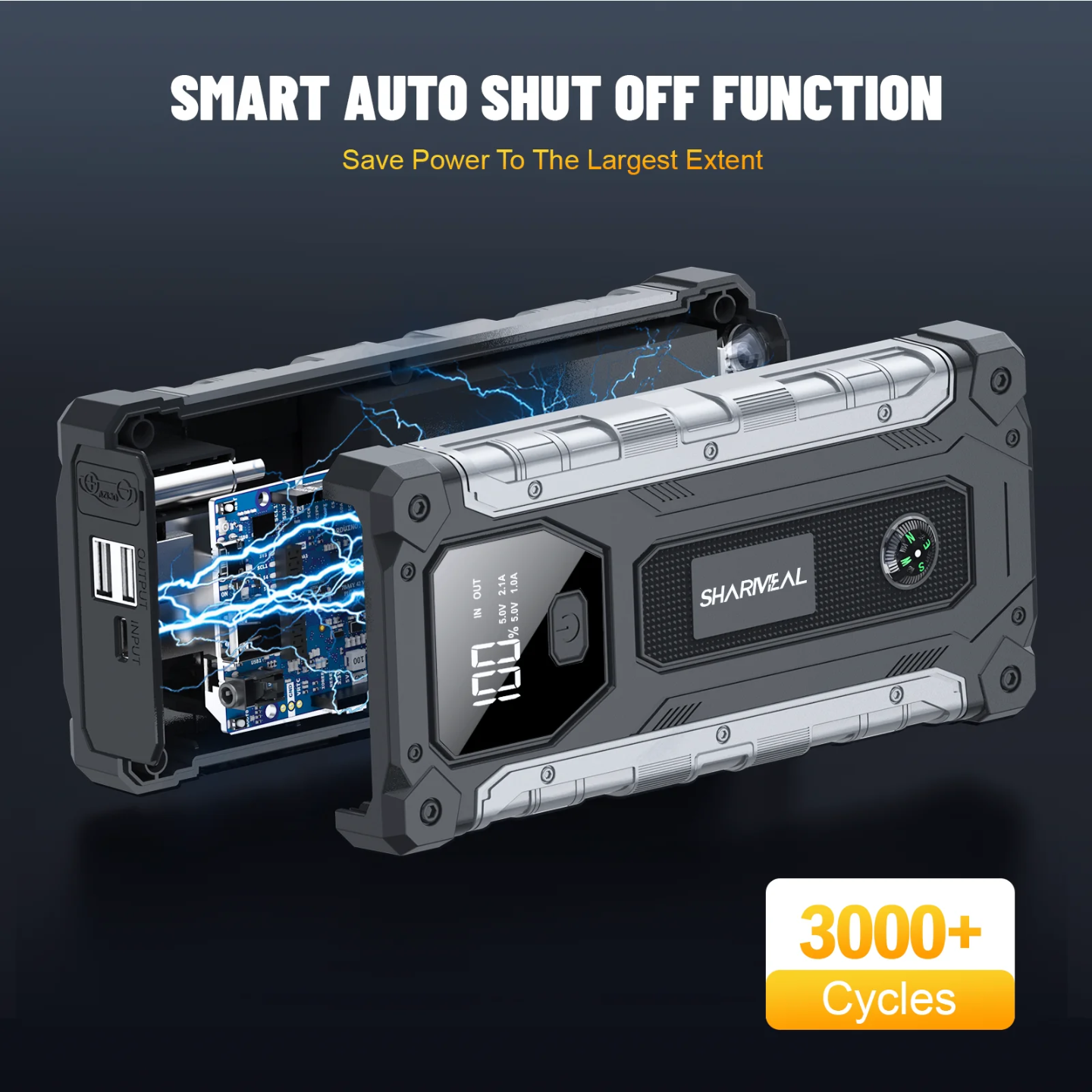 Sharmeal Car Jump Starter Pack 9L Gas 8L Diesel