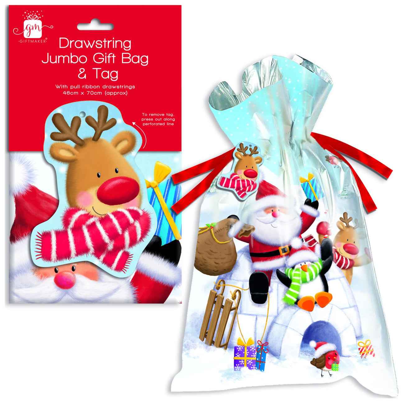 Drawstring Jumbo Gift Bag & Tag