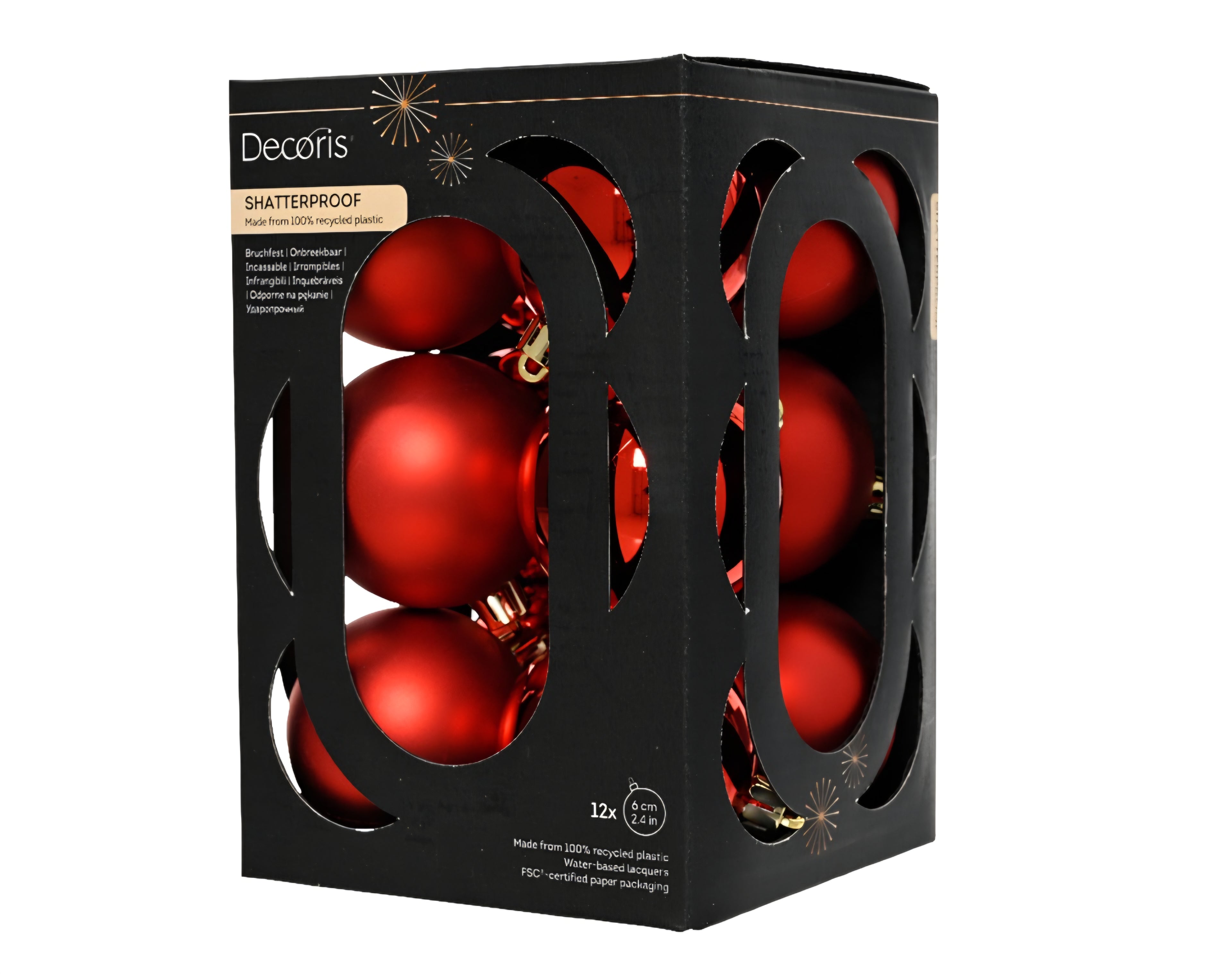 Kaemingk Assorted Baubles Red