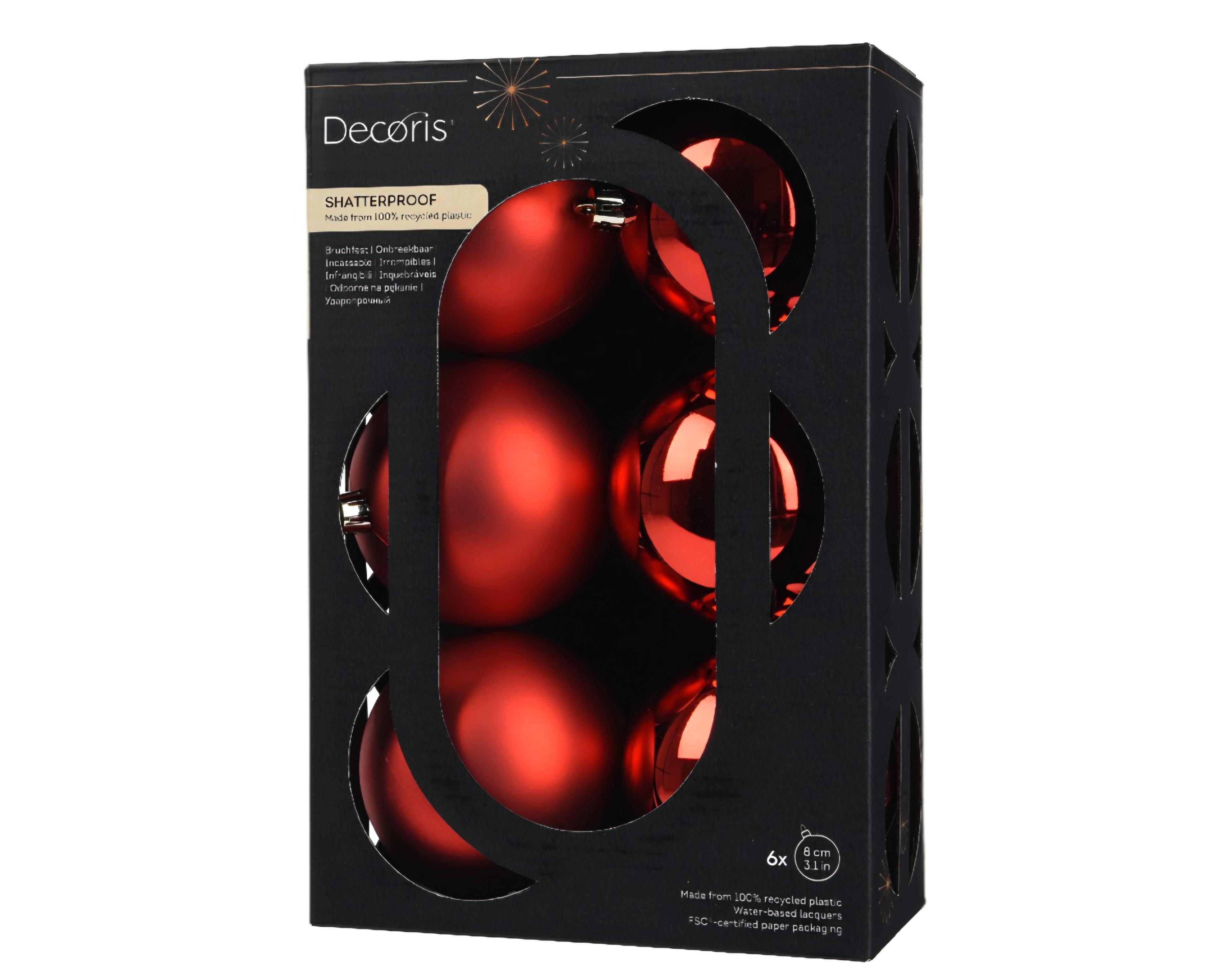 Kaemingk Assorted Baubles Red
