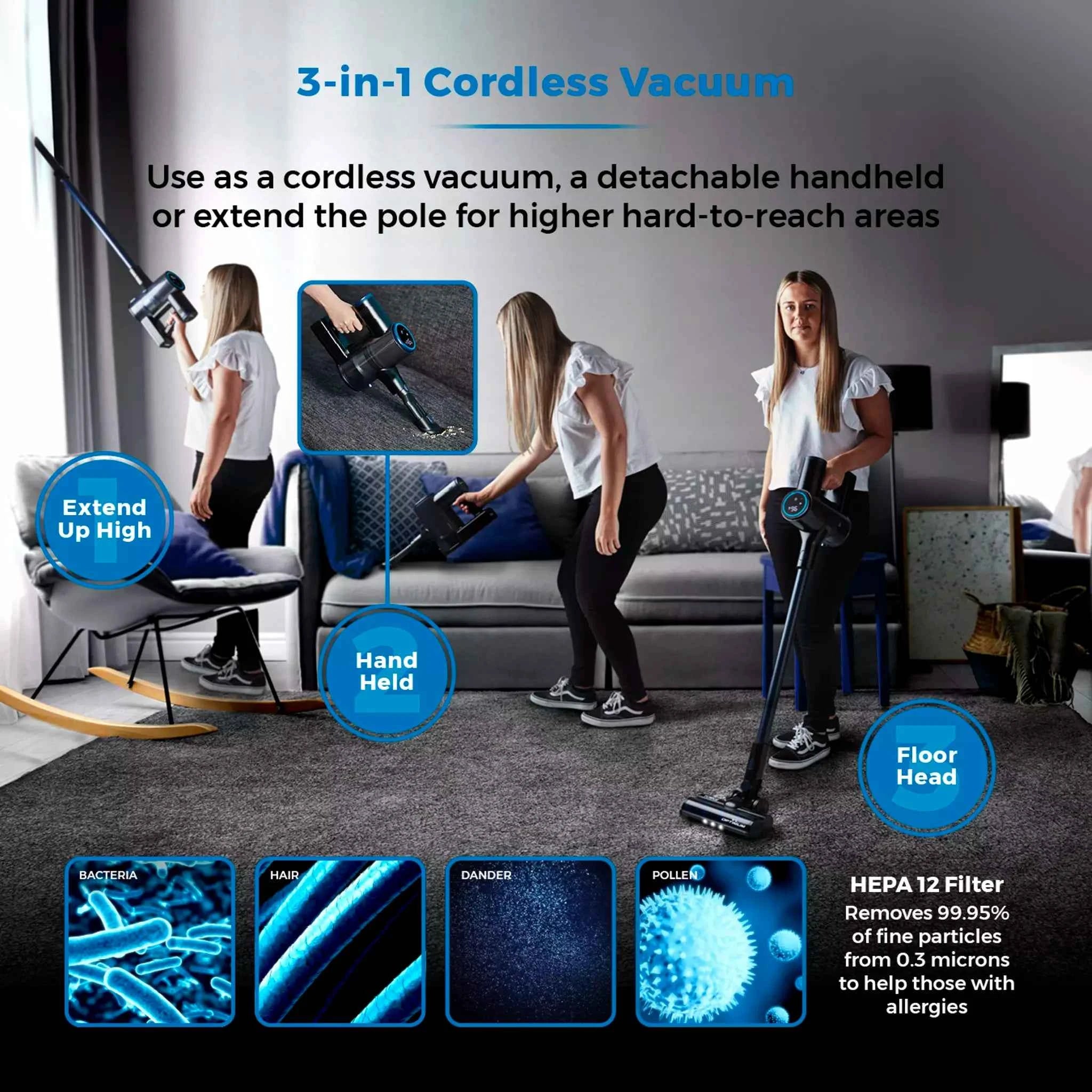 Tower Vl100 Optimum 3 in 1 Cordless Pole Vacuum
