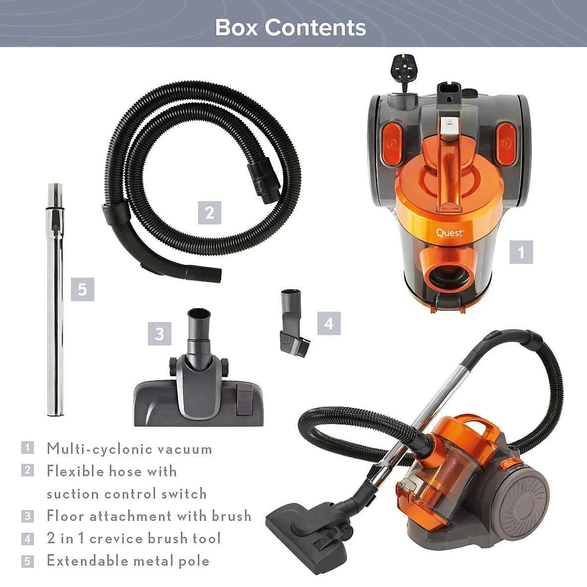 Quest Compact Bagless Cyclonic Vacuum