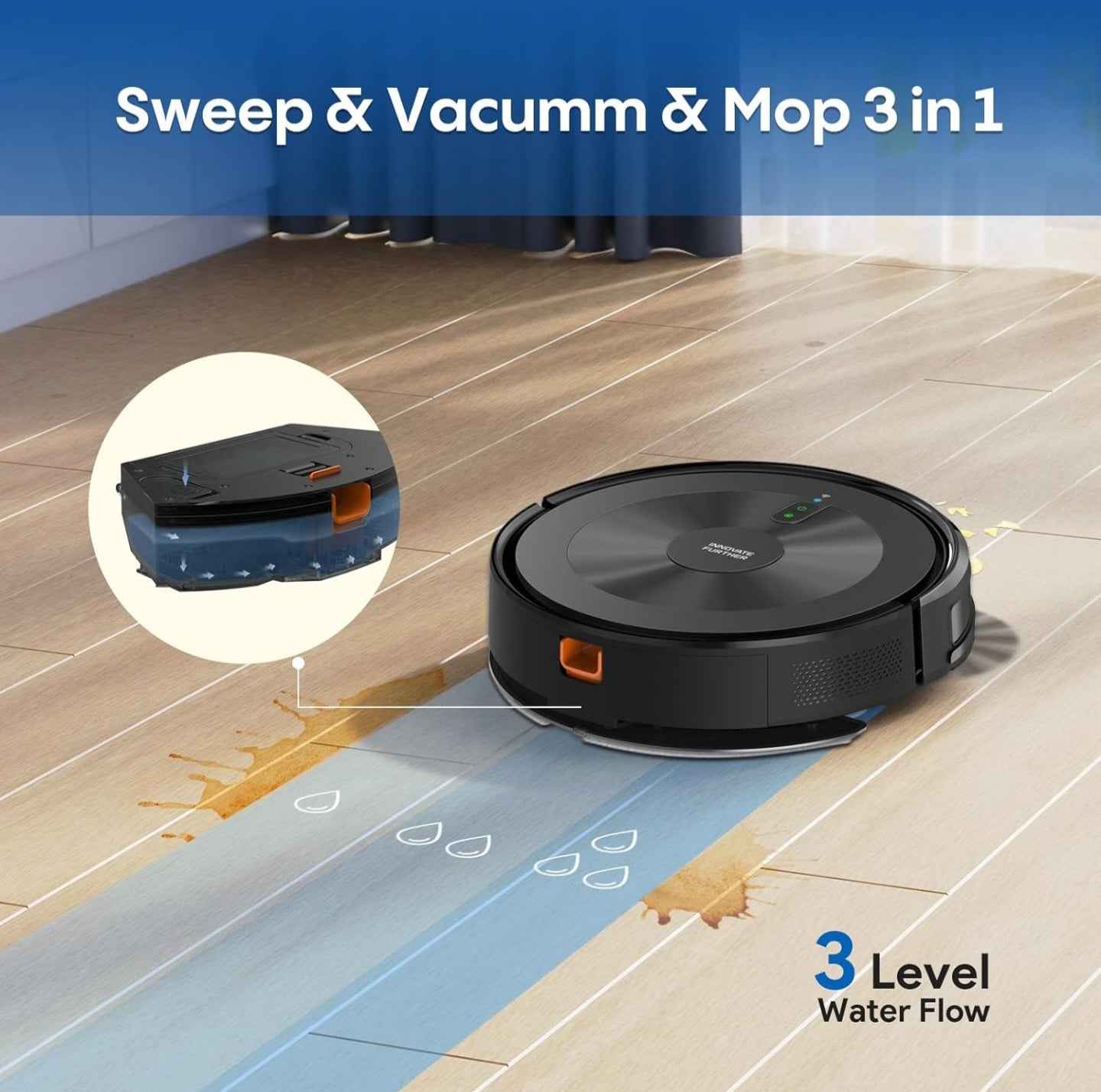 Denkee Robot Vacuum Cleaner With Mop