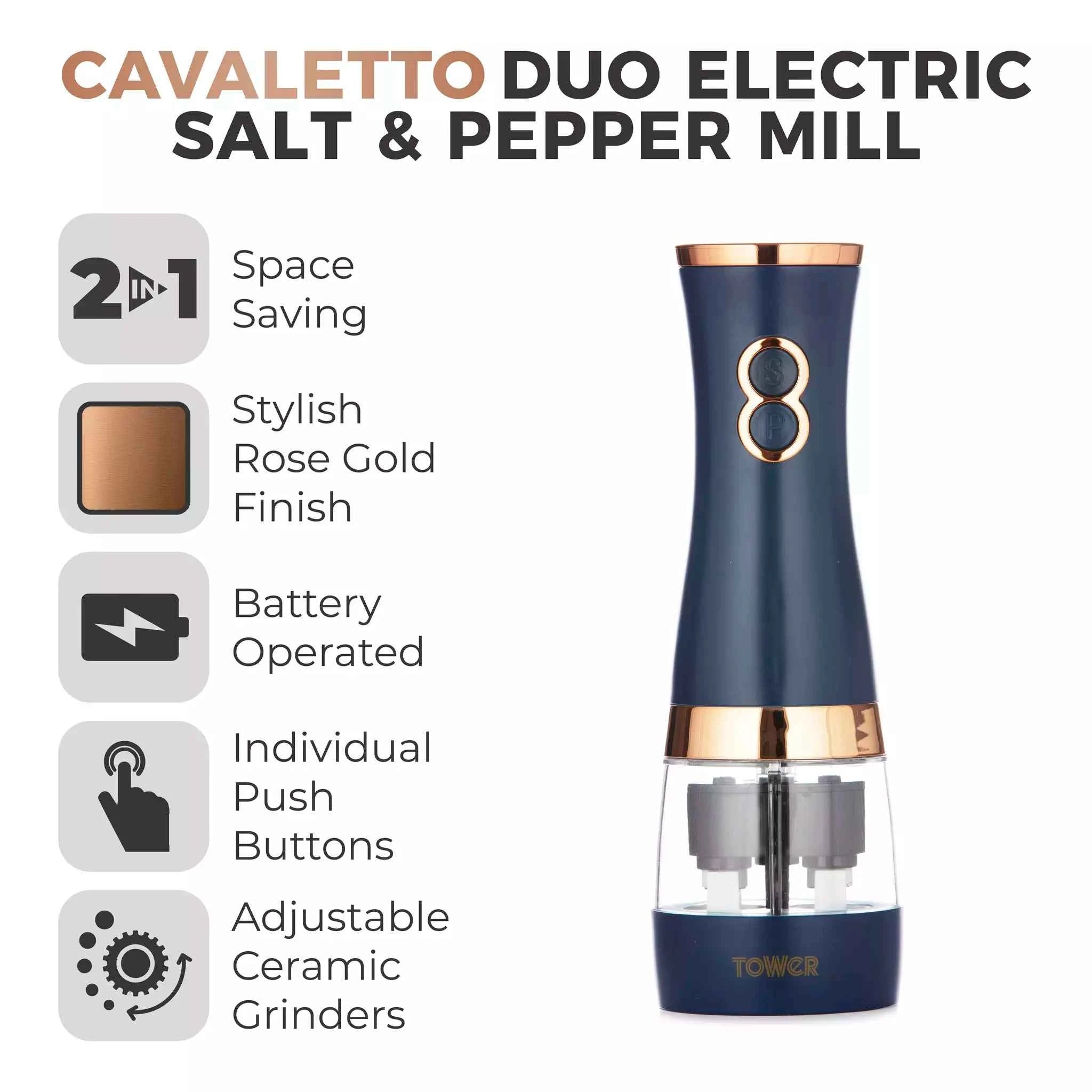 Tower Cavaletto Duo Salt And Pepper Mill