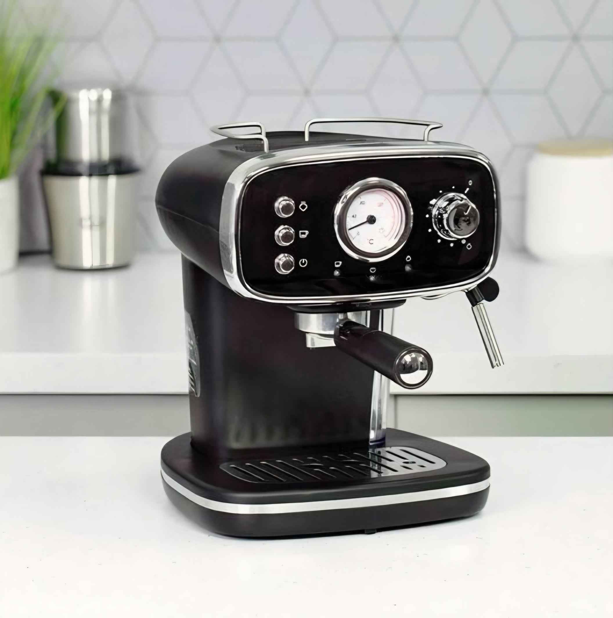 Quest Retro Coffee Machine with Milk Frother