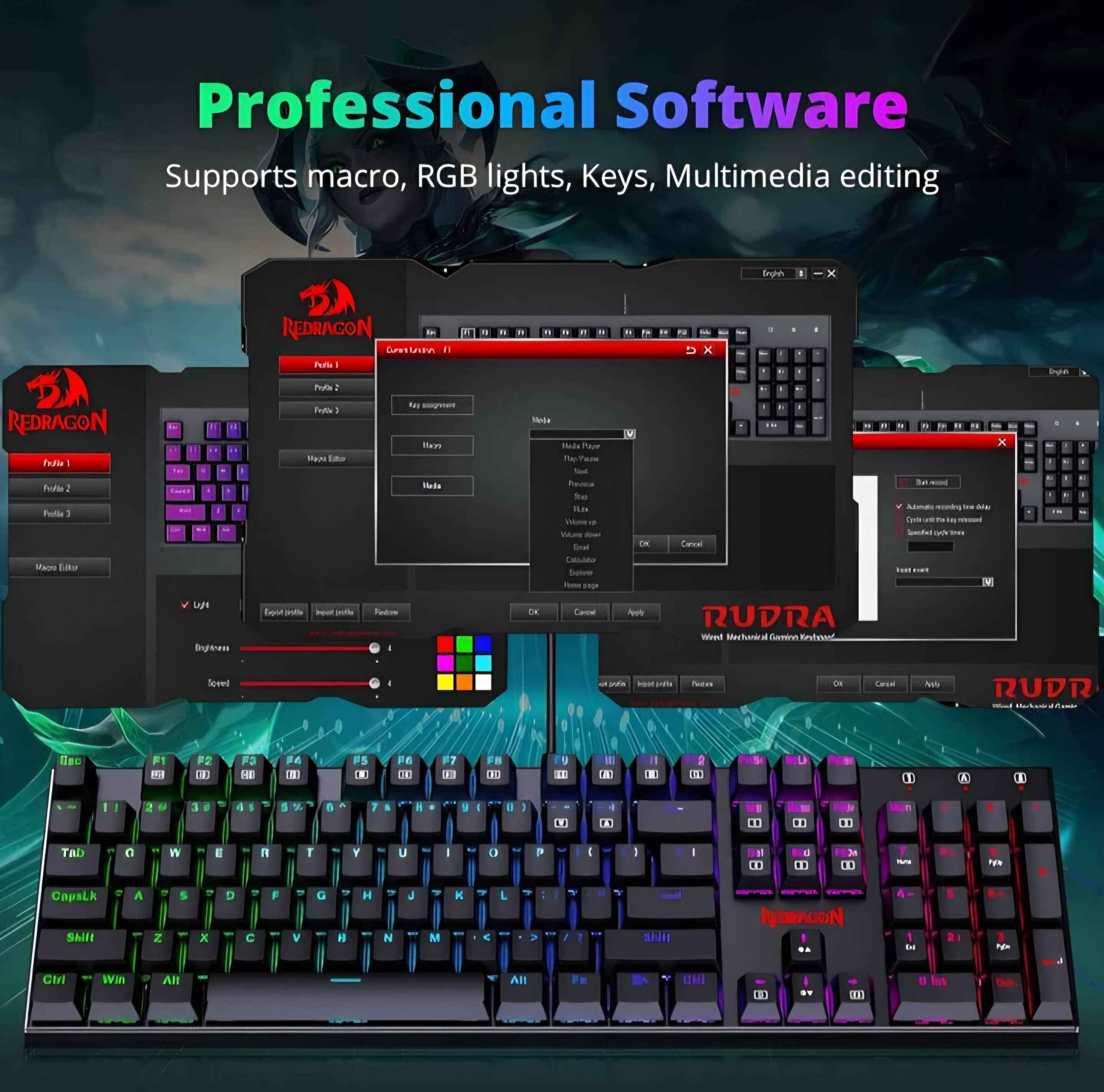 Redragon Mechanical Keyboard 105 Programmable keys