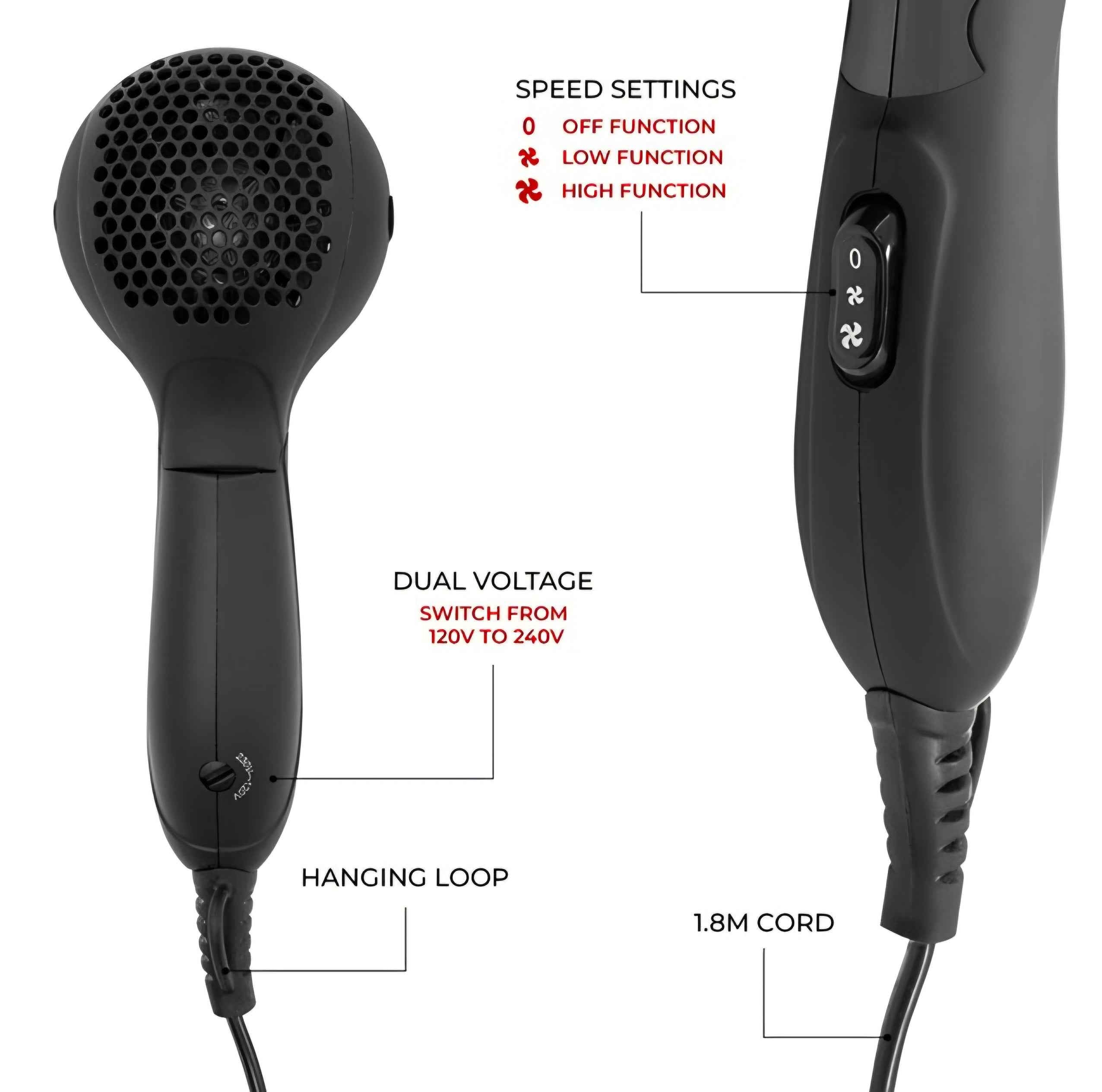 RedHot Compact Hair Dryer