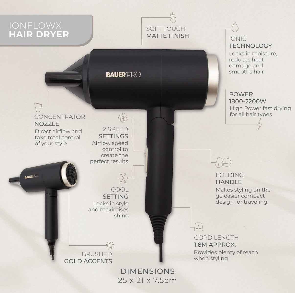 Bauer ION FlowX Hair Dryer