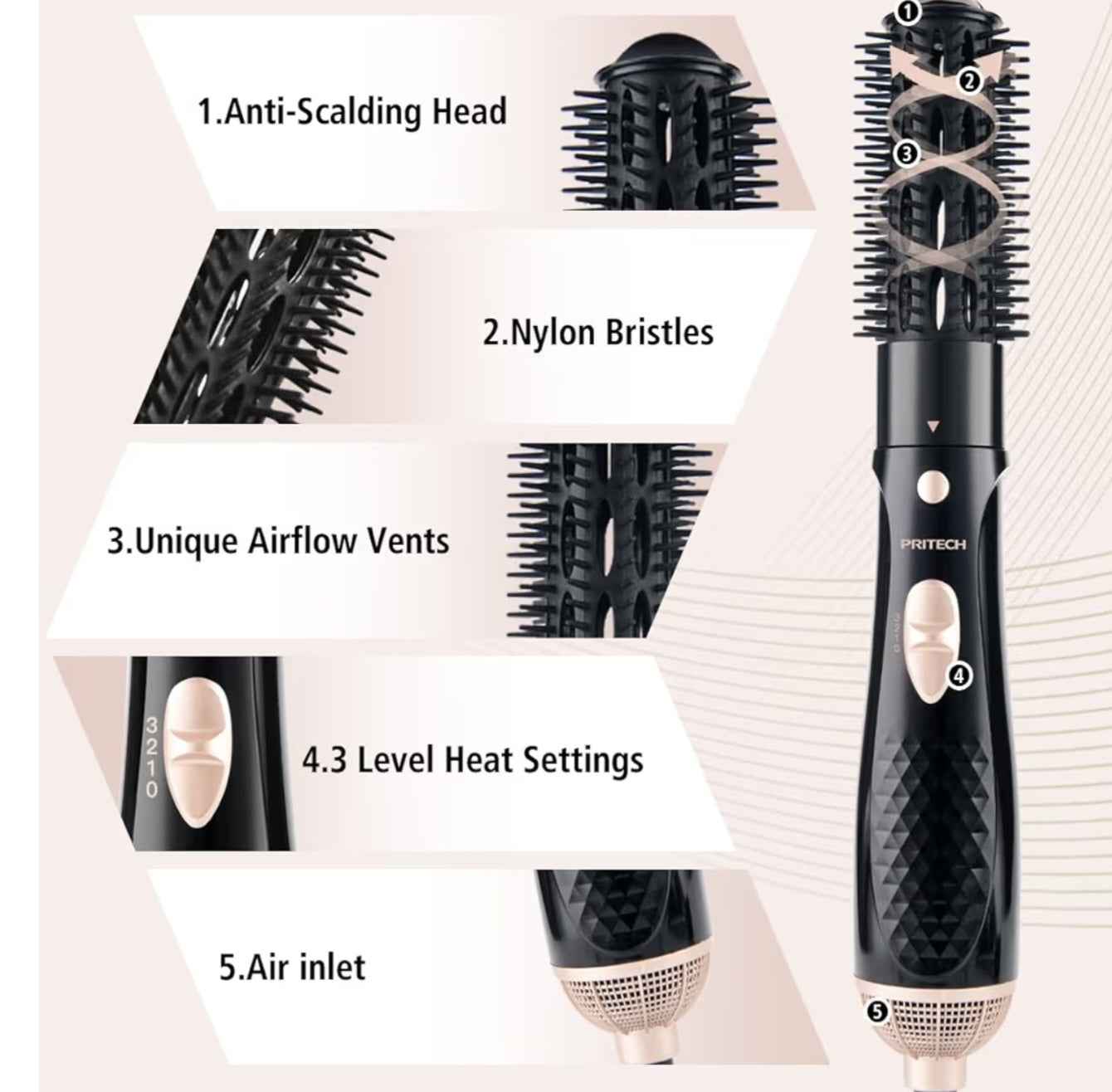 Pritech 4 In 1 Air Blow Dry Brush