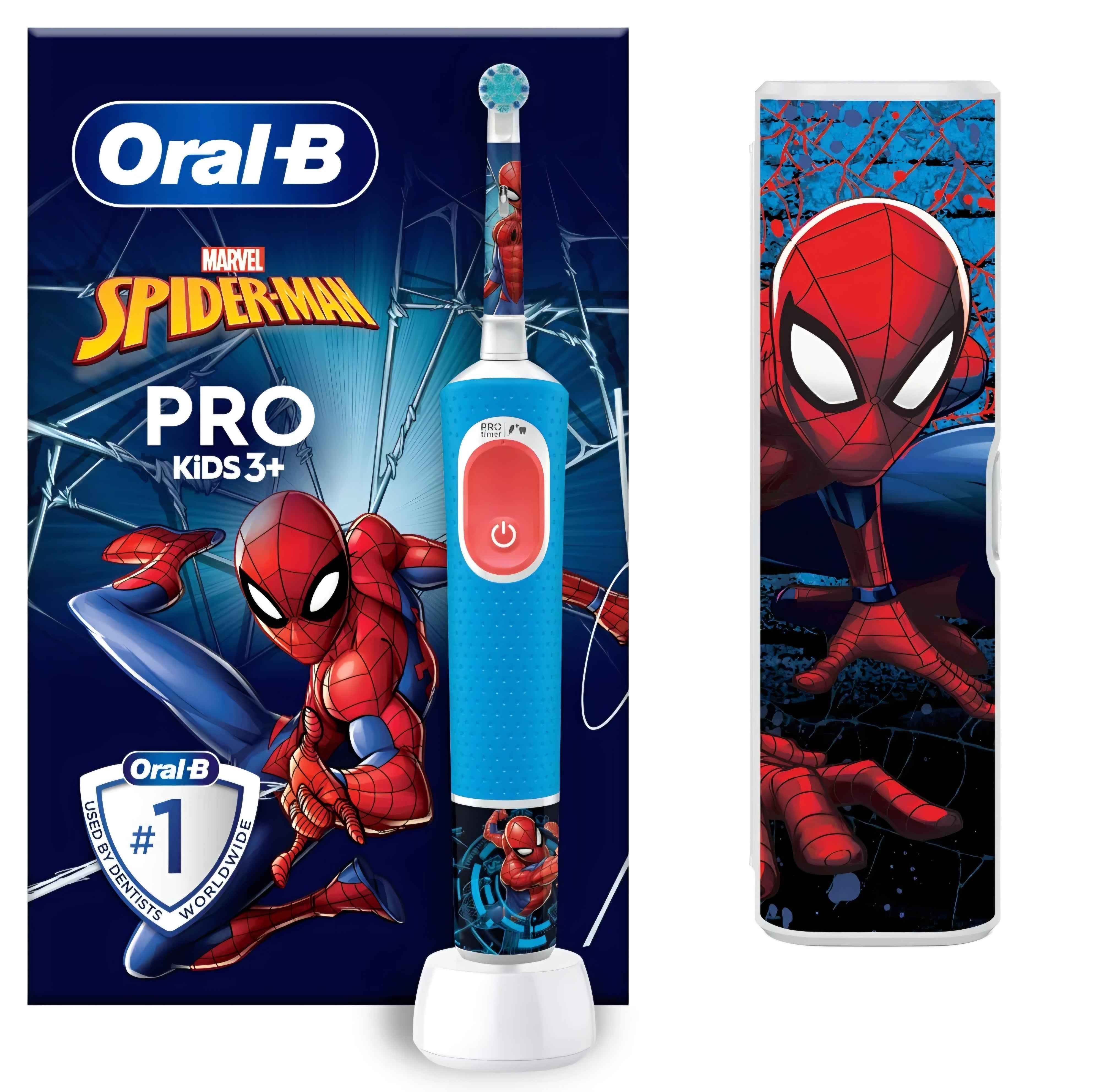 Oral-B Vitality Pro Kids Spiderman Electric Toothbrush with Travel Case