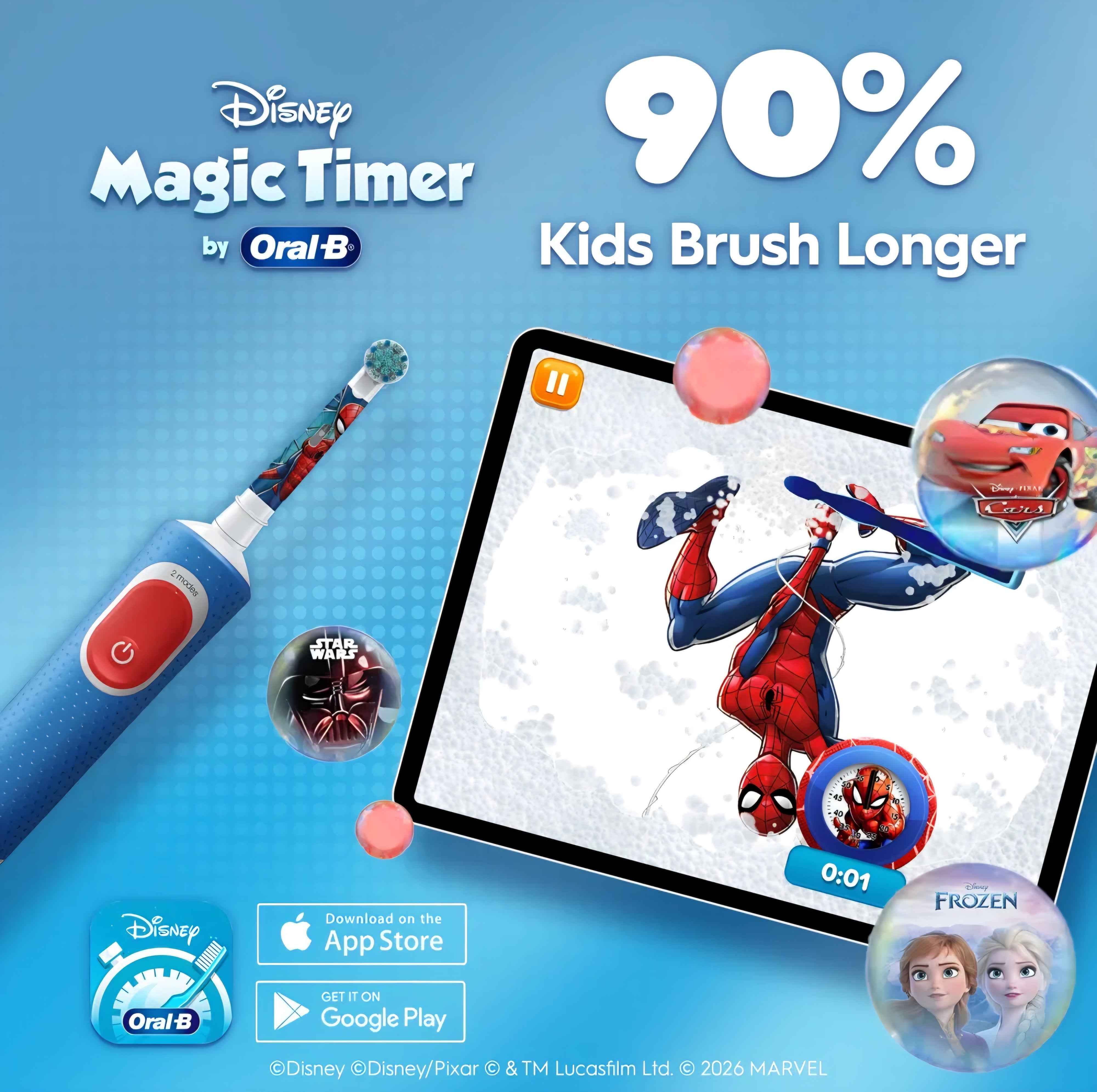 Oral-B Vitality Pro Kids Spiderman Electric Toothbrush with Travel Case