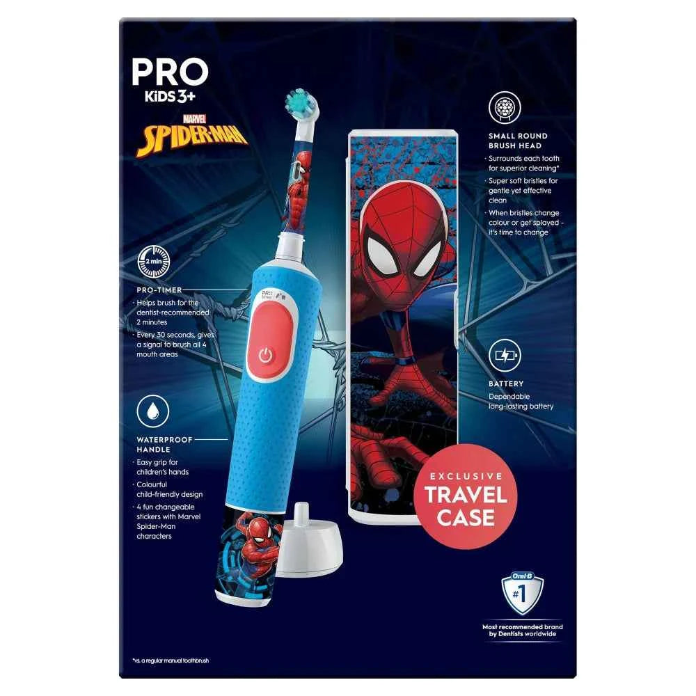 Oral-B Vitality Pro Kids Spiderman Electric Toothbrush with Travel Case
