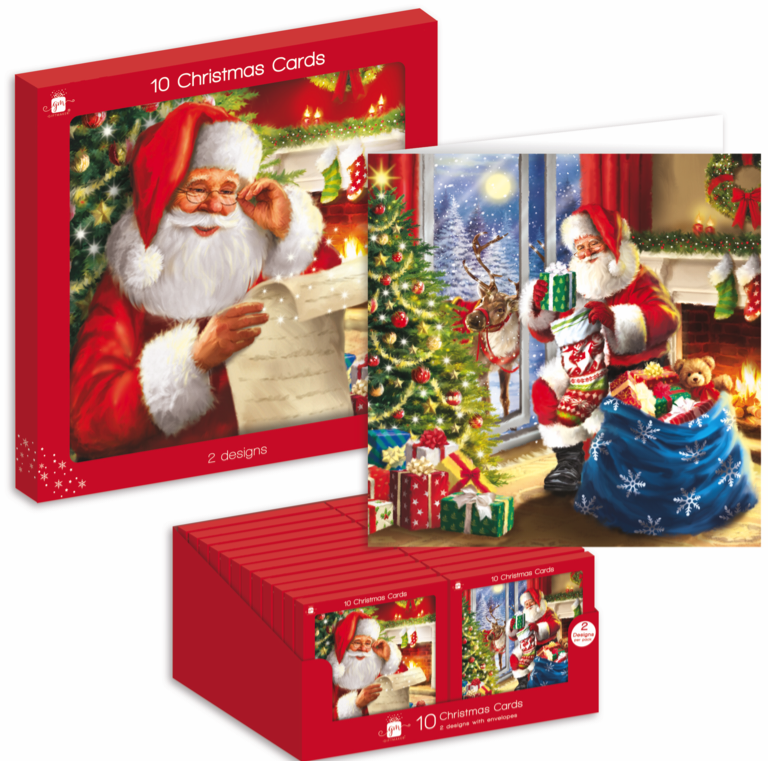 IG Design Pack Of 10 Square Christmas Cards