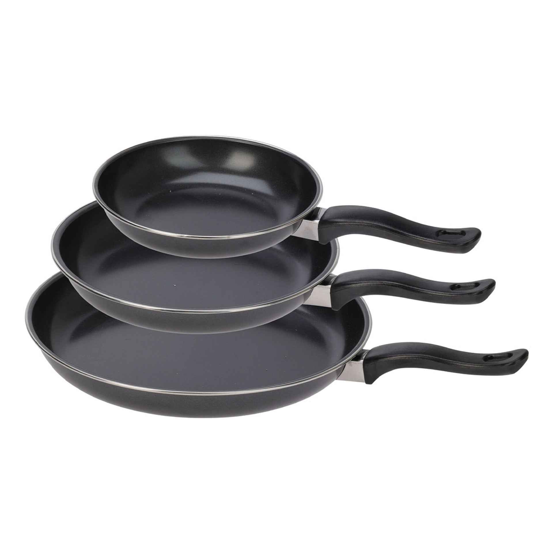 Basiks 3 Piece Carbon Steel Frying Pan Set