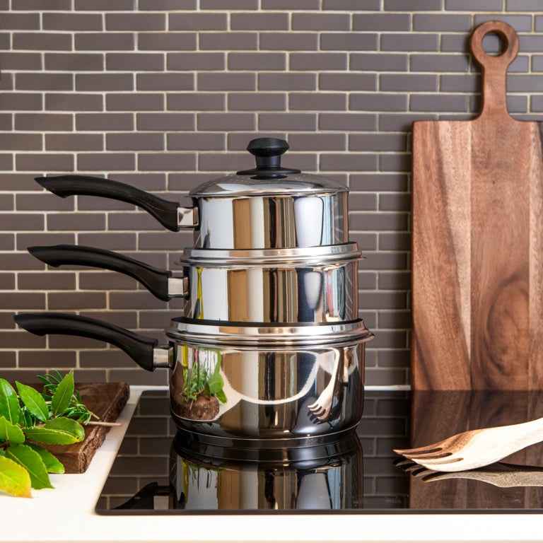 Pendeford Stainless 3 Piece Sauce Pan Set