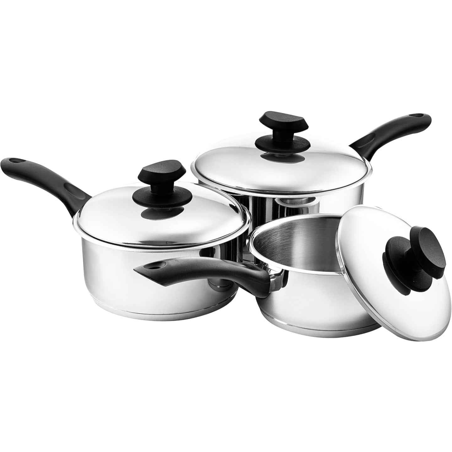 Pendeford Stainless 3 Piece Sauce Pan Set