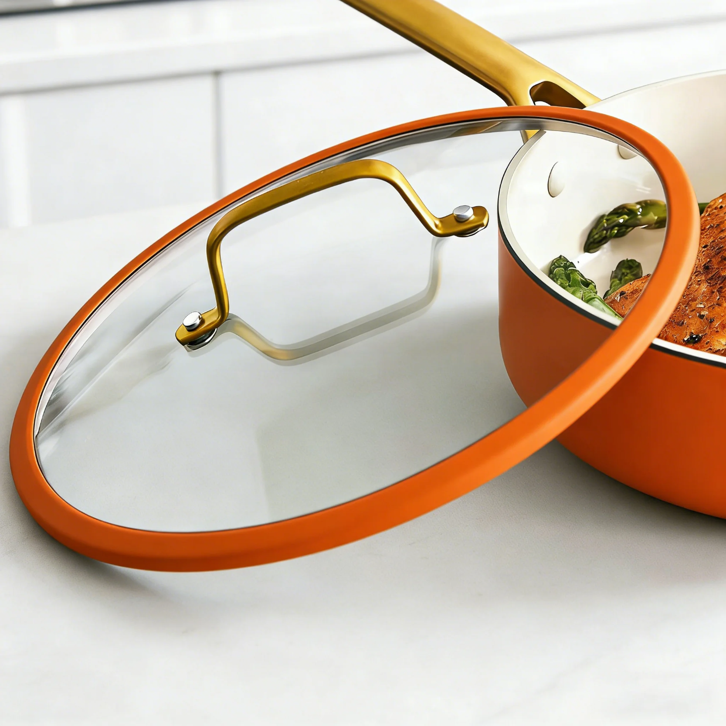 Aurelia 10 Piece Gold Handle Cookware Set