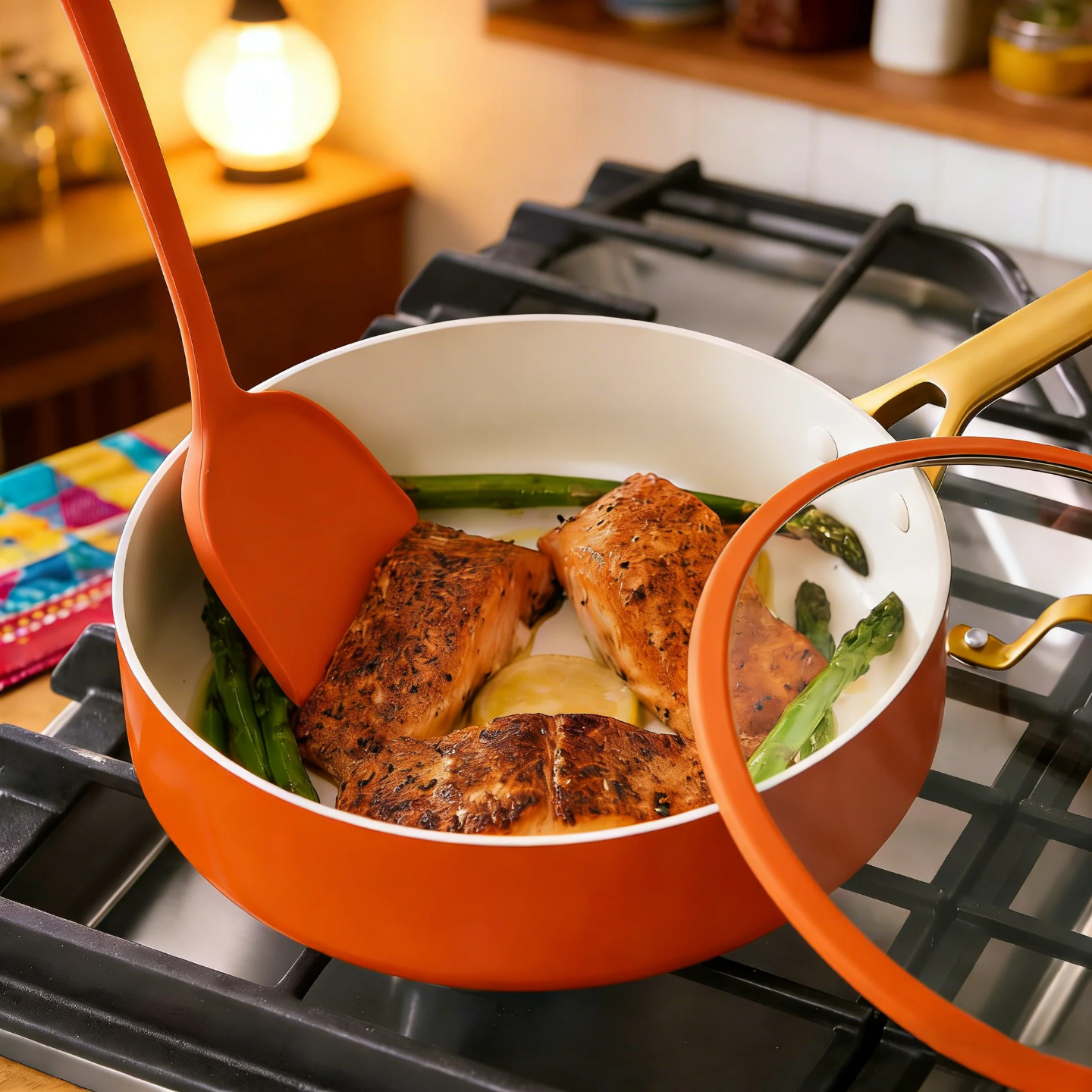 Aurelia 10 Piece Gold Handle Cookware Set