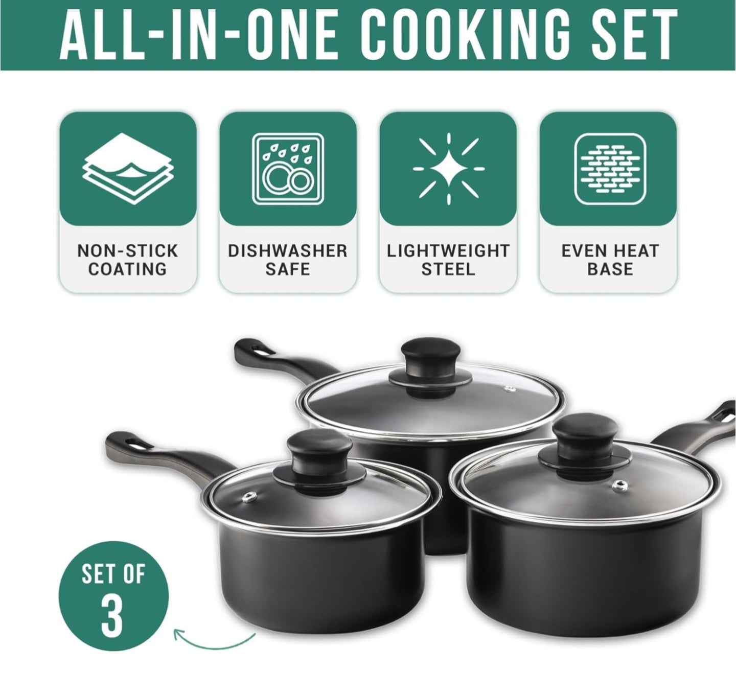 Pendeford First Choice Non-Stick Sauce Pan Set