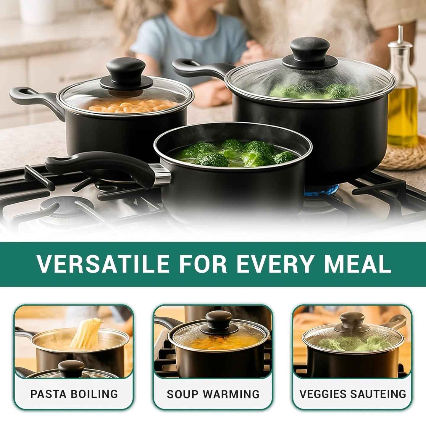 Pendeford First Choice Non-Stick Sauce Pan Set