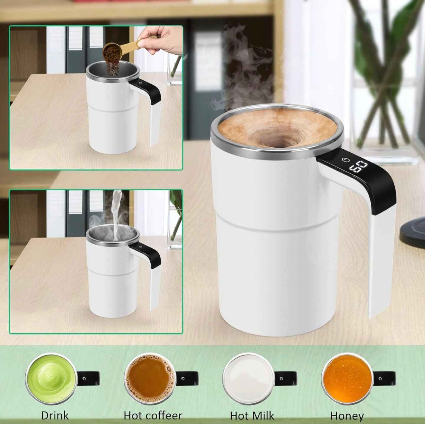 Rechargeable Automatic Self-Stirring Mug
