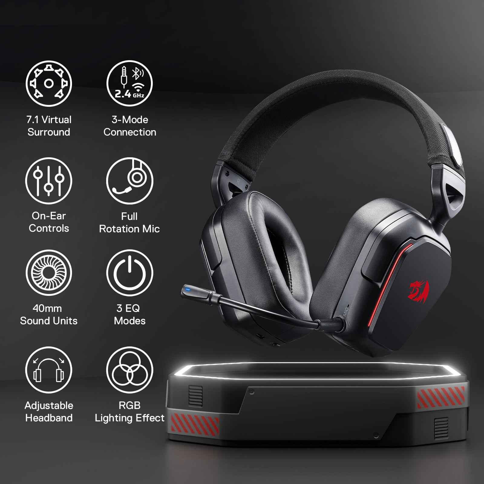 Redragon H868 Wireless RGB Gaming Headset