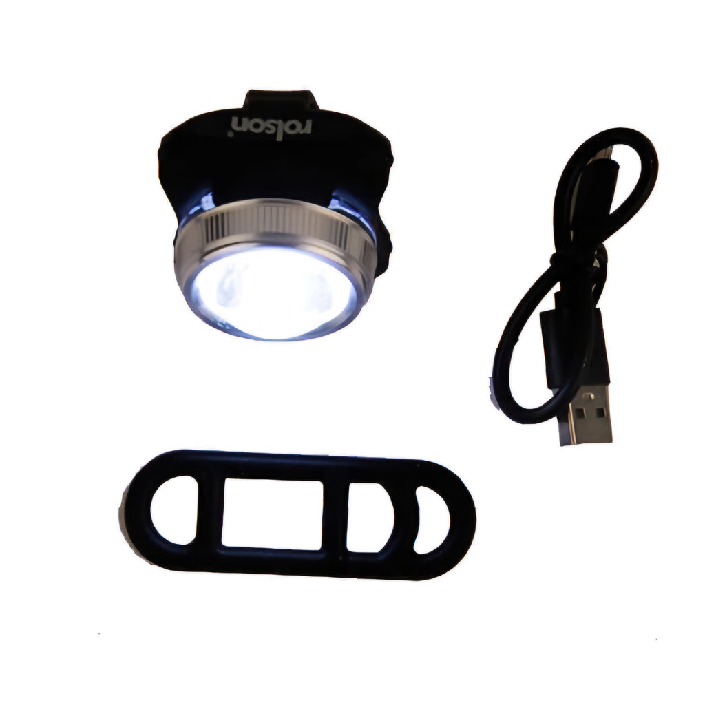 Rolson USB Rechargeable COB Front And Rear Bike Light