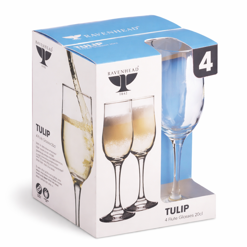 Rayware Set of 4 Tulip Champagne Flutes