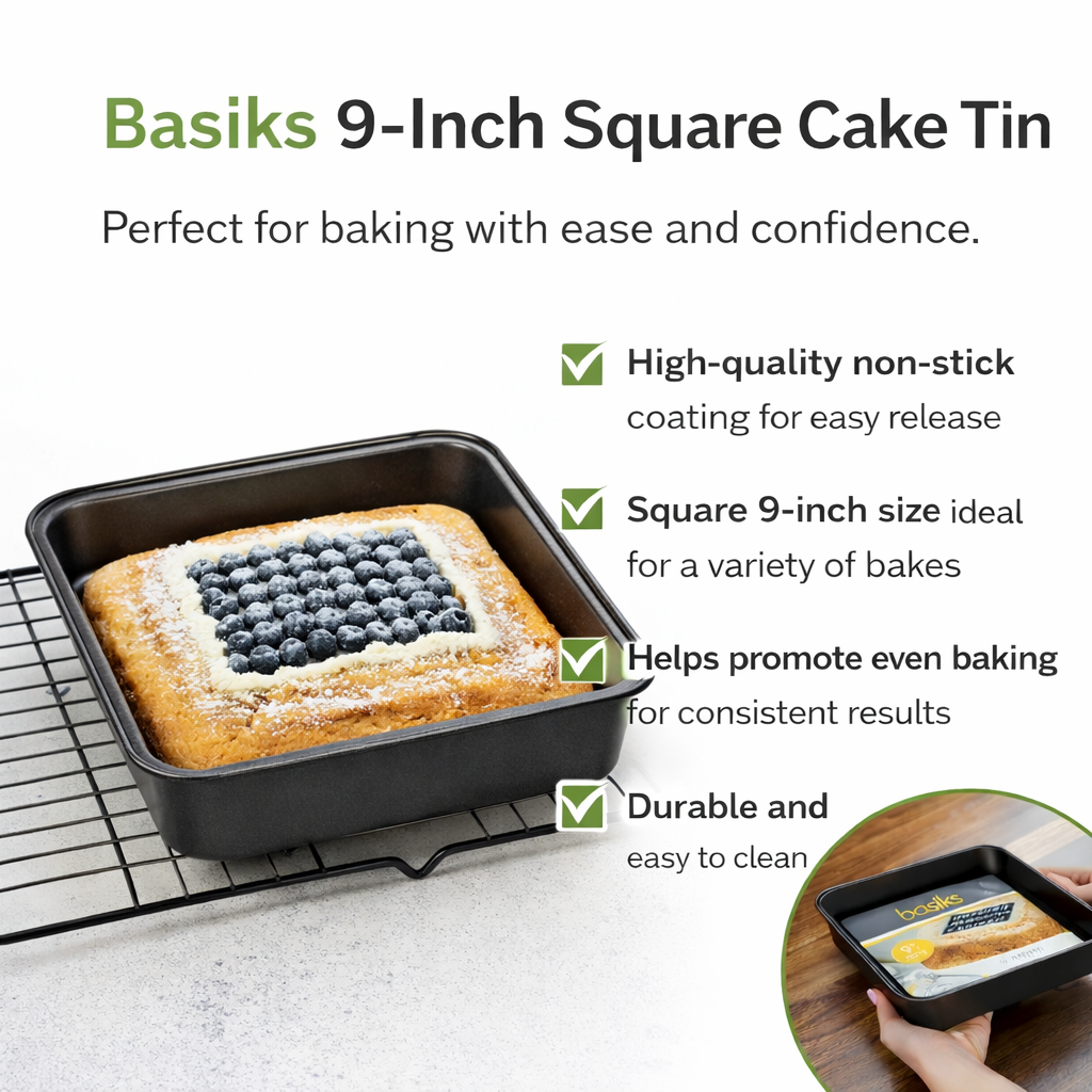 Basiks Non Stick Square Cake Tin
