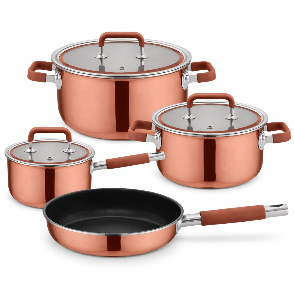 Aurelia Luxury Copper Cookware Set With Silcone Handles