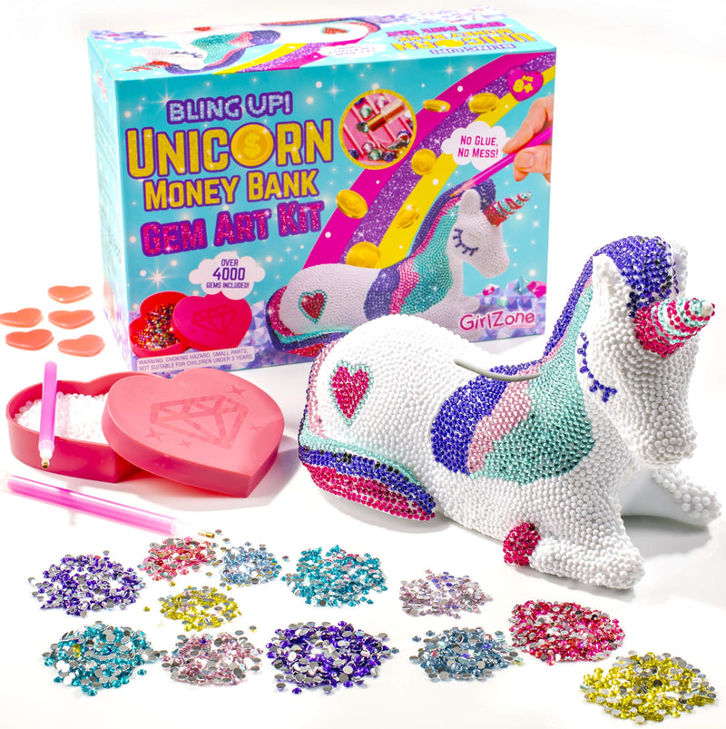 Girlzone Bling Up Unicorn Gem Art Kit Money Bank