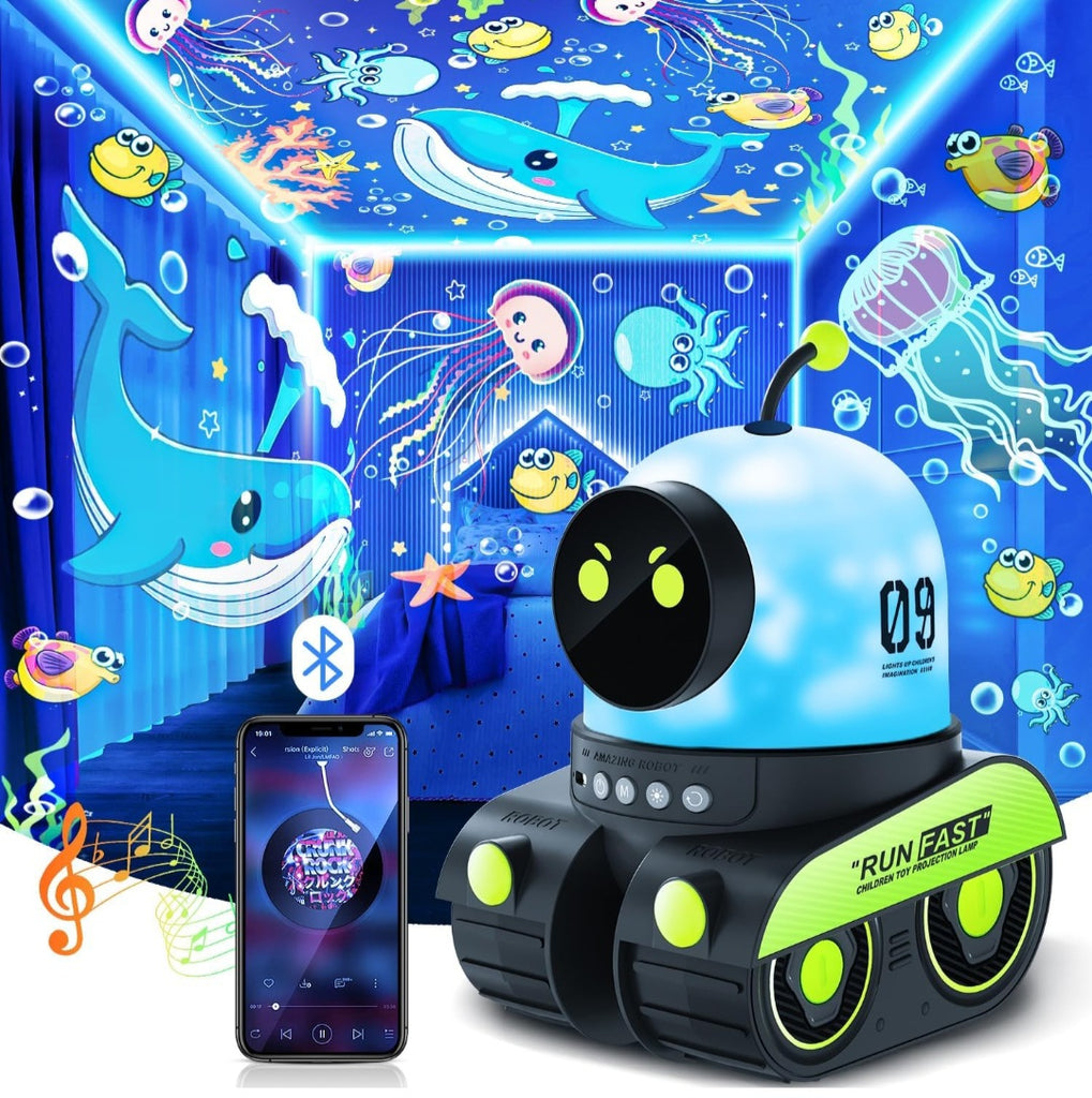 Starry Sky Projector Bluetooth Robot Night Light Projector 12 Films+Bluetooth