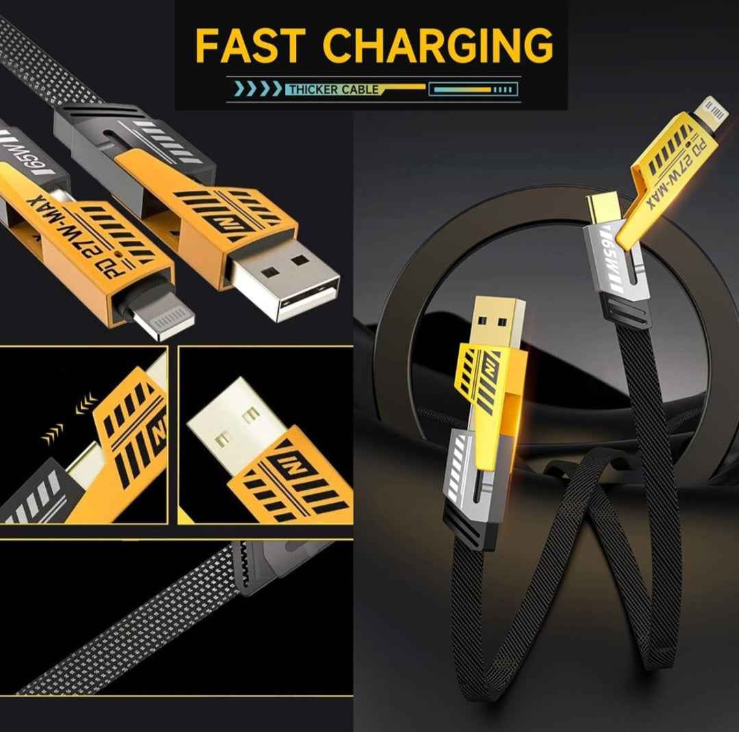 Convertiable 4 in 1 Fast Charging Braided Cable