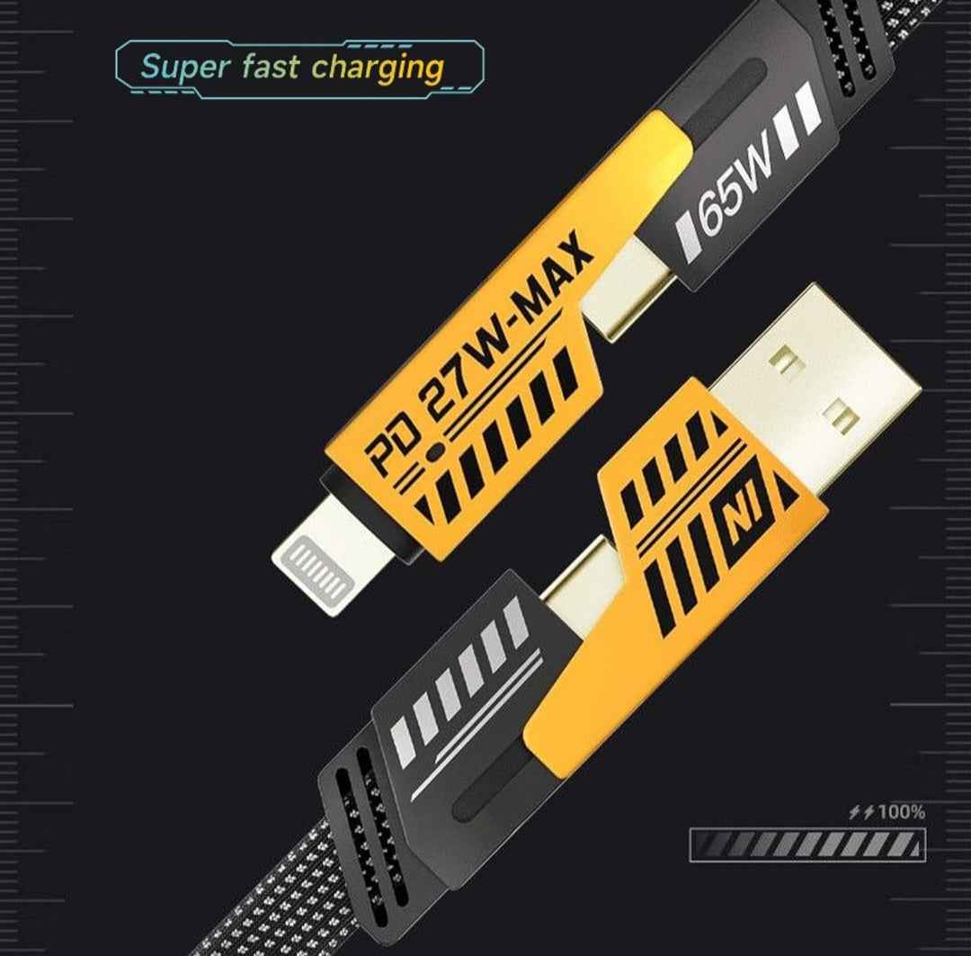 Convertiable 4 in 1 Fast Charging Braided Cable