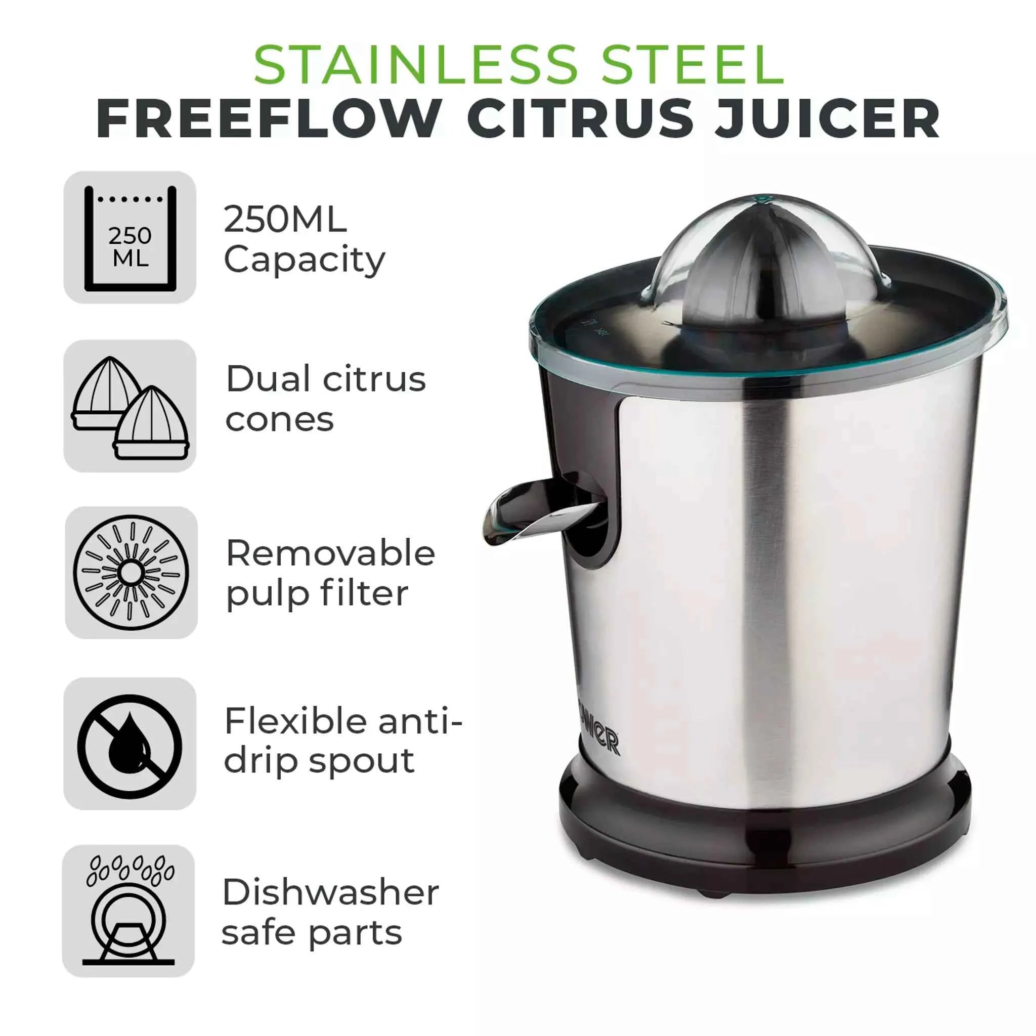 Tower Citrus Freeflow Press Juicer