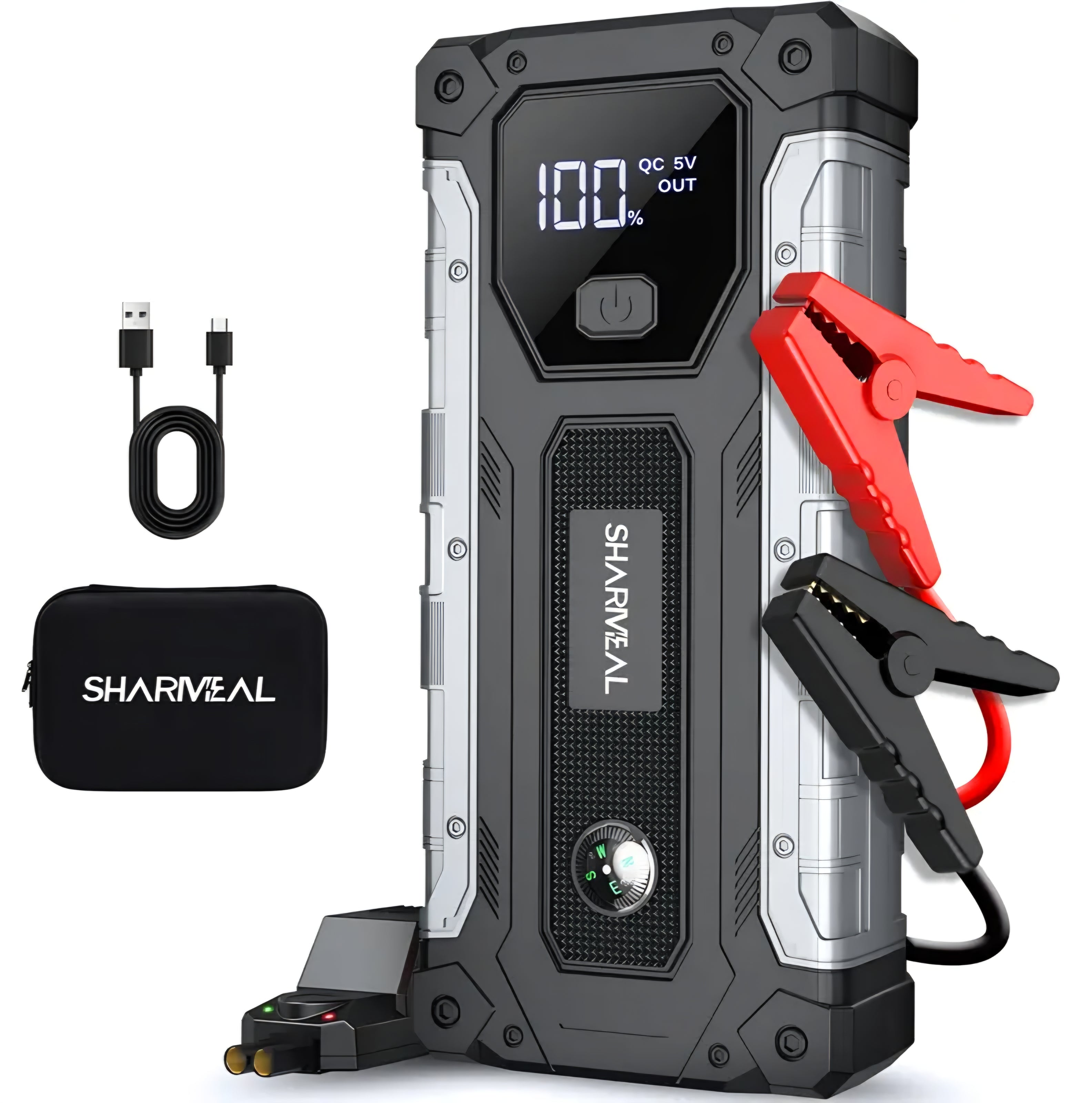 Sharmeal Car Jump Starter Pack 9L Gas 8L Diesel
