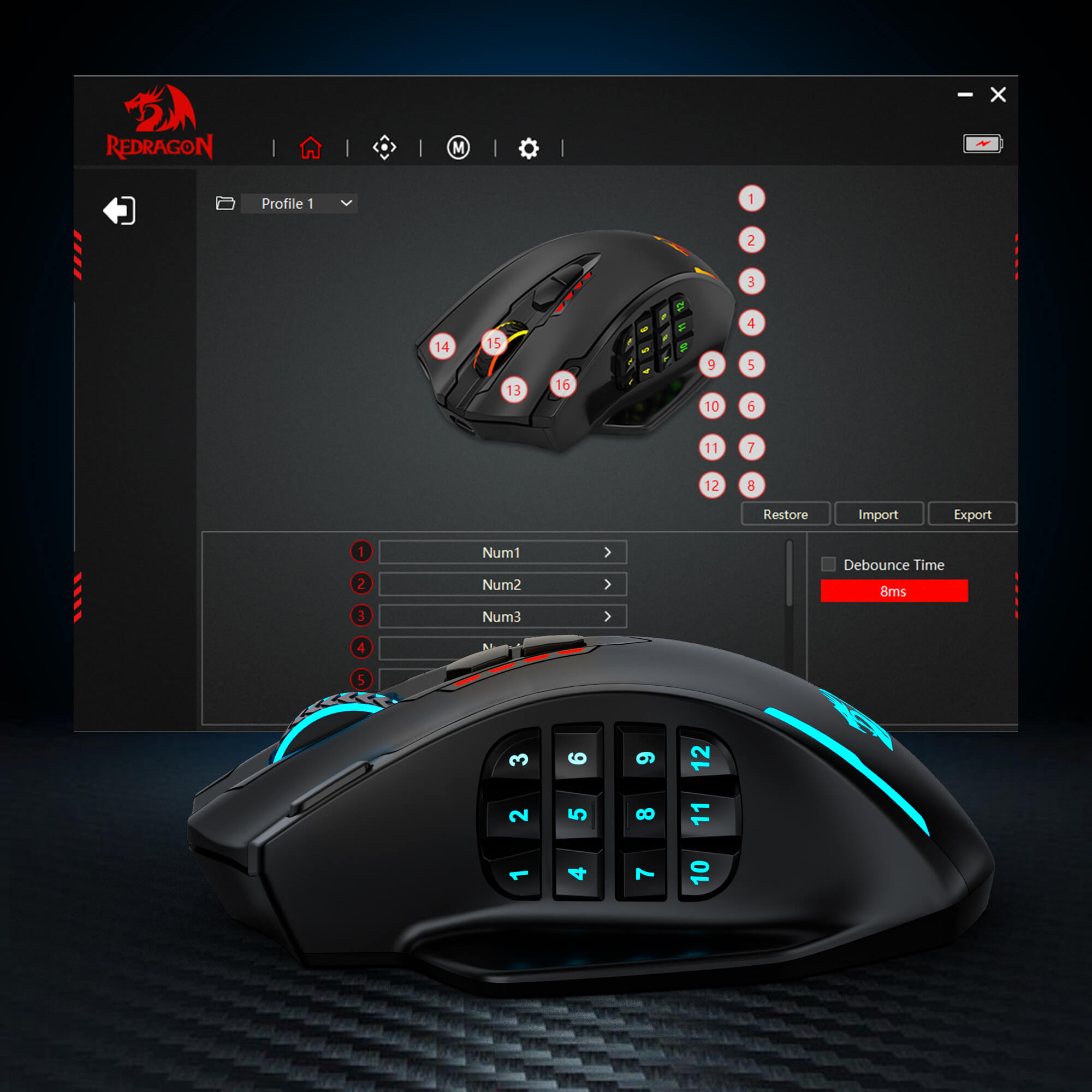 Redragon M913 Impact Elite Wireless Gaming Mouse