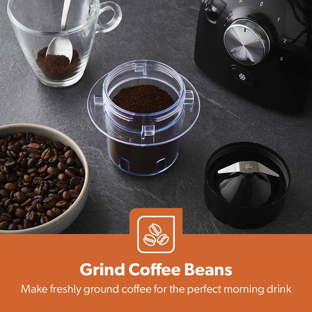 Geepas 2-In-1 Black Food Jug Blender and Grinder 1.8L